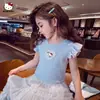 Camiseta de Verano para Niñas 2026 Estilo Nuevo para Niños Mayores, con Mangas Cortas Volantes, Adorno de Volantes, Top Holgado con Estilo