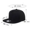Comercio Exterior Transfronterizo Sombrero Plano de Cinco Paneles de Ala Dura para Hombre, Piel Sintética, Color Sólido, Logotipo, Sombrero Hip-Hop