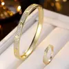Pulsera y anillo de circonita para comercio exterior transfronterizo, nuevo modelo más vendido, simple, elegante, versátil, pulsera de uña