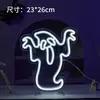 Luzes de neon LED de Halloween, iluminação de atmosfera para cenas de bar, decorações em formato de abóbora, luzes decorativas criativas com tema de fantasma