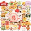 Compra directa transfronteriza de 50 lindas pegatinas de dibujos animados de comida y pasteles, impermeables, para decorar fundas de teléfono, cuadernos y agendas