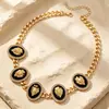 Conjunto Transfronterizo Europeo y Americano para Mujer Personalidad Diseño de Cabeza de León Esmalte Pendientes Colgantes Pulsera Versátil Nicho Collar Joyería
