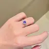 Anillo Trenzado Huevo de Paloma de Amatista Natural con Diamantes Completos para Mujer, Exquisito y Deslumbrante, de Gama Alta, Anillo de Dedo Índice de Lujo y Elegancia