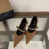 Zapatos de Tacón Alto de Punta Fina con Cadena de Gama Alta, Nuevos de Primavera 2026 Estilo Francés Elegantes de Commuter con Correa Única