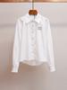 [Em Estoque] Camisa Profissional de Manga Longa para o Trabalho de Alto Padrão para Mulheres, Estilo Novo, de Shenzhen Nanyou, com Gola de Lapela Bordada com Letras de Strass