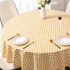 Mantel Redondo Pequeño para Restaurante Impermeable, Resistente al Aceite, Anti-quemaduras, Sin Lavado Mantel de Hotel Cuadros Rojos Mantel para Mesa de Comedor Mantel para Mesa de Café Producto Nuevo