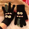 Luvas de Pelúcia Tricotadas Fofas de Monstro Sem Dedos para Tela de Toque para Mulheres no Inverno Quentes Estudantes Forradas com Fleece Espessadas à Prova de Frio Ciclismo Bicicleta