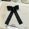Pinza para el pelo de lazo extralarga ~ negro + blanco, dulce estilo 'princesa fugitiva', accesorio para el pelo para la parte trasera de la cabeza