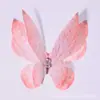 (Preço Completo) Tule Estéreo de Camada Dupla de 5cm Pequenas Asas de Borboleta Acessórios de Grampo de Cabelo Feitos à Mão DIY Material de Alfinete