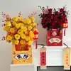 Caja Decorativa Festiva para Plantas en Maceta de Fin de Año 2026 con Orquídeas Phalaenopsis, Caja con Forma de Bolso de la Fortuna, Cubo Decorativo para Floristerías, Venta al por Mayor
