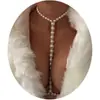 Moda Europea y Americana Sexy Elegante Versátil Cadena de Diamantes y Perlas Cadena Corporal para Dama Regalo para Fiesta de Baile Collar Venta al por Mayor