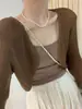 Novo xale de proteção solar curto e solto 2026 verão novo feminino moda coreana versátil top modelador cor sólida