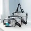 Bolsa de Tocador Portátil Transparente para Viaje, Bolsa de Cosméticos de PVC Impermeable de Alta Gama, Bolsa de Maquillaje Portátil de Mano