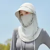 Sombrero Protector Solar de Verano con Capucha Protectora para el Cuello Gini Casco Parasol para Montar Bufanda de Seda Helada Protectora UV Sombrero Parasol