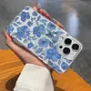 Funda de Teléfono Azul con Flor Magnética Adecuada para Apple 17, Funda Suave 16, Compatible con Magsafe, Mismo Estilo que Influencers Populares