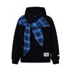 Sudadera con Capucha y Pajarita a Cuadros Diseño Estilo Trendy Masculino Holgada Casual Deportiva Pulóver