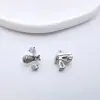 Fecho de Coração em Cobre Banhado a Ouro com Microincrustação de Zircônia Pulseira com Contas de Cristal Fecho de Ponta Acessórios para Joias DIY