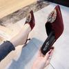 Medias Zapatillas de Moda Sexy con Pedrería y Punta Fina para Mujer, Nuevo Estilo Primavera/Verano 2025, Tacones Altos de Punta Fina, Tacones Delgados, Sandalias para Mujer de Uso Exterior