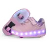 Nuevos Zapatos Heelby de Dos Ruedas Cuatro Ruedas con Carga para Niños Adultos Zapatos con Ruedas con Luz Tenis para Hombre y Mujer Patines
