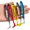 Isca afundante cor de pé de pato tubo colorido cavala cauda em T isca macia PVC oco tubo colorido peixe macio simulado pesca em água salgada robalo
