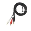 1,5 metros 3,5 para plug duplo Lotus RCA telefone celular computador notebook amplificador de potência alto-falante linha AV linha de áudio 1
