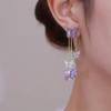 Pendientes de borla de mariposa de cristal morado, diseño de nicho personalizado, pendientes de temperamento de hada, tendencia 2022