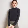 Suéter de Cachemir 100% para Mujer, Camiseta Base de Punto, Manga Raglán Nueva Otoño/Invierno, Engrosado, Cuello Semi Alto, Versátil, Suéter Cálido