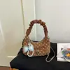 Bolsa de Mão Exquisita com Bolinhas Estilo Coreano Nicho Nova Doce Fresca Design Plissado Elegante Transversal Pequena Bolsa de Ombro