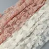 Tecido Vazado com Bordado Floral Tridimensional em Estoque para Roupas Infantis, Vestidos, Vestidos de Noiva, Bolsas, Sapatos e Chapéus