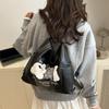 Bolsa Tote Casual para o Dia a Dia Grande Capacidade 2025 Nova Tendência de Rua Cachorrinho de Pelúcia Ombro Único Costas Duplas Multiuso Bolsa Grande