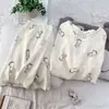 Pijama Dulce de Dibujos Animados Transfronterizo para Mujer Xia Yunduo Algodón Manga Corta Pantalones Cortos Niñas Cuello Redondo Se Puede Usar Fuera de Casa Conjunto de Ropa para el Hogar