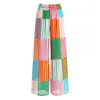 Nuevo conjunto de baño de comercio exterior europeo y americano, top de tubo a rayas de colores y pantalones de playa divididos para mujer, un conjunto de dos piezas perfecto para sesiones de fotos, Xingcheng