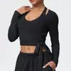Pantalones Anchos de Pierna con Cordón Transpirables Europeos y Americanos Transfronterizos Ropa Deportiva de Yoga con Tirantes de Moda y Mangas Largas