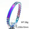 Hao Yi Joyería al por mayor Pulsera de Cadena con Correa de Acero de Titanio Curvada para Hombre Correa Grabada Pulsera de Acero Inoxidable para Pareja Mujer