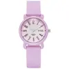 Pulseira de Silicone Colorida à Prova d'Água Relógio Feminino Relógio de Estudante Bloqueio de Cores Dopamina Relógio de Quartzo Fabricante Atacado Mostrador Grande