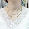Horno de joyería de acero inoxidable oro de 18K impermeable resistente al desgaste no se decolora bola de metal 3 mm collar de cuentas hecho a mano para mujer