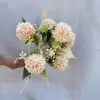 Flor de Seda Artificial Bola de Crisântemo de Nove Pétalas Flor Feita à Mão Flor Artificial Arranjo de Casamento Flor Artificial Realista de Alta Qualidade Ornamento de Decoração