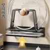 Estante para tapas de ollas de nuevo diseño, sin perforaciones, montado en la pared, estante de almacenamiento de cocina multifuncional para sostener tablas de cortar - un organizador imprescindible