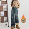 Jeans de Pierna Ancha para Mujer 2026 Primavera/Otoño Nuevos de Cintura Alta Sueltos Adelgazantes Sensación de Alta Gama Estampado de Fuegos Artificiales Pierna Recta Versátiles Pantalones Largos
