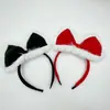 Diadema de horquilla de Blancanieves para niña, accesorios para el cabello con lazo grande rojo para niños, diadema para la cabeza para actuación de Navidad y Año Nuevo