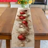 Caminho de mesa de Natal Xiyin TEMU transfronteiriço, tira longa festiva, nova decoração de mesa, decorações de Natal, toalha de mesa