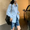 Camisa Blanca de Manga Larga para Mujer, Diseño Nuevo Estilo Coreano Primavera y Otoño 2025, Moda Casual Suelta de Nicho, Top Protector Solar