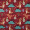 Em estoque fio de poliéster e algodão tingido em peça jacquard dinossauro de desenho animado roupa feminina bagagem travesseiro travesseiro tecido para jaqueta