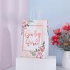 Sacola de presente alto valor de cor bolsa de presente com letra em inglês presente de Ação de Graças fábrica de sacolas de papel Kraft atacado