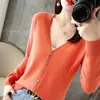 Cardigan de Punto Nuevo para Mujer Otoño Invierno Cuello en V Abrigo Delgado de Punto Suéter Manga Larga Suave y Esponjoso