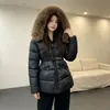 Nueva colección de invierno de ropa para mujer: Elegantes y adelgazantes chaquetas de algodón para figuras petite, con corte holgado, diseño adelgazante, cuello alto y un abrigo corto y cálido de algodón