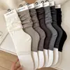 Nuevos Calcetines de Lana con Media Suela para Mujer Otoño/Invierno 2026, Calcetines Holgados de Color Sólido Estilo Coreano de Media Pantorrilla, Calcetines con Pie para Mujer, Calcetines Largos