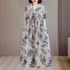 Vestido de algodón y seda de verano para mujeres de mediana edad y mayores, talla grande, corte holgado, adecuado para madres jóvenes como ropa de casa o pijama, se puede usar en exteriores