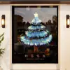 Coisas Boas Acontecem Quando Você Decora Decorações de Feriado e Monta Cenas de Vitrine com Adesivos de Vidro Estáticos de Árvores de Natal Azuis e Verdes