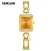Reloj Pulsera Pequeño de Broche Transfronterizo Oufani, Forma Cuadrada, Lujo Ligero, Estilo Ins, Reloj de Cuarzo Incrustado con Diamantes, Patrón de Rayos de Sol, Reloj para Mujer Impermeable